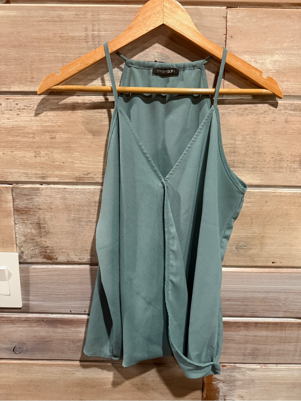 Papermoon Donte Surplice Cami Blouse Sage Green Size S